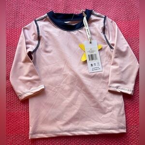 Mon Coeur Cream Long Sleeve Rash Guard Save The Sea Plastic Free Size 5 New Pink